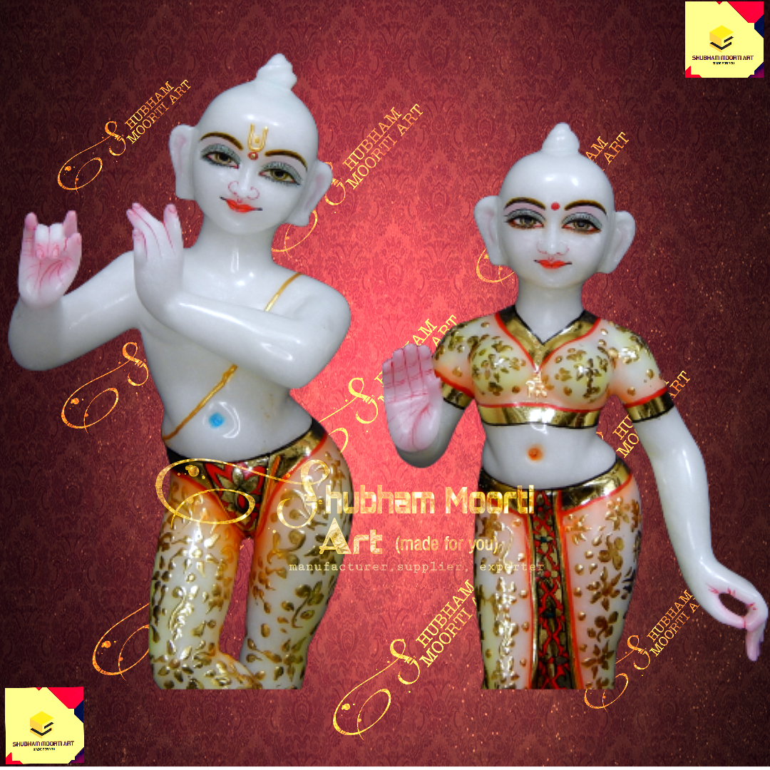 Isckon Radhe Krishna Statue - Marble, Customizable Sizes From 3 To 6 Feet | Exquisite Curved Artwork, Safe Transport Packing