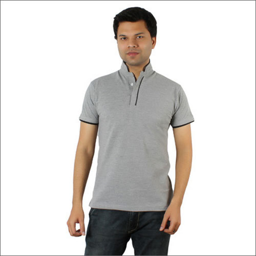 Men's Wintex Casual Polo T-Shirt - Cotton Fabric, All Sizes Available | Gray, Half Sleeve, Plain Pattern