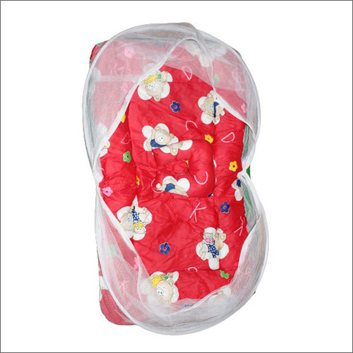 Baby Bedding Mosquito Net Bed - Cotton & Foam, Medium Size, Red Color | Ideal for Home Use, Keeps Mosquitoes Away for Babies