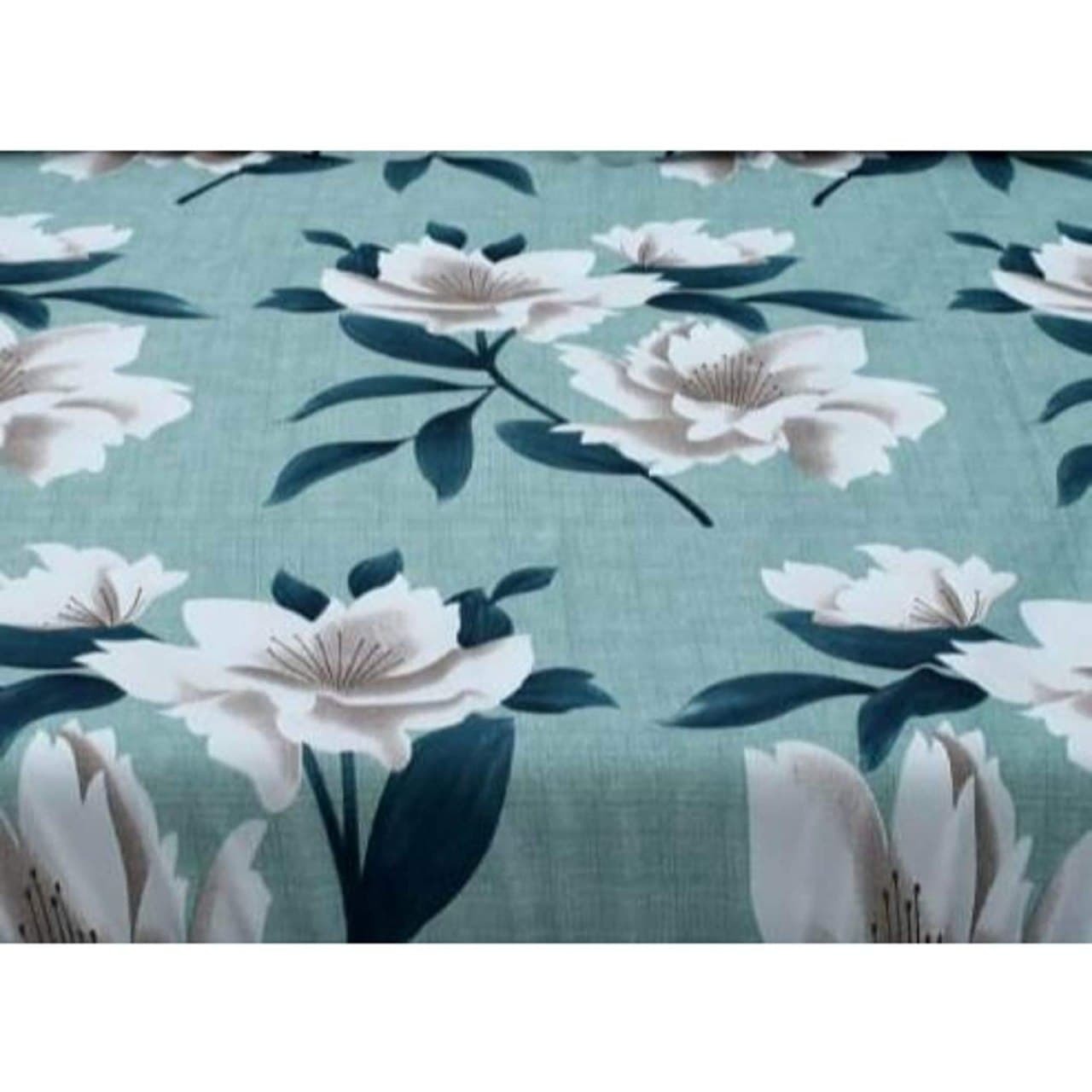 Micro Fabric Soft Designer Diwan Set - 100% Cotton, 100x100 Inches, Parrot And White Color | Washable, Printed Pattern, Includes 20x30 Inches Pillowcases