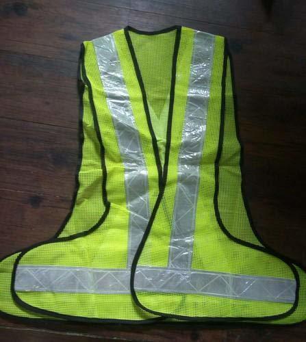3 Side Open Jacket - 100% Polyester Net (70 Gsm), Retro Reflective Glass Bead Fabric Tape, Available In Orange, Green, Red, Yellow, Blue | Manual Usage, Free Size, Black Binding