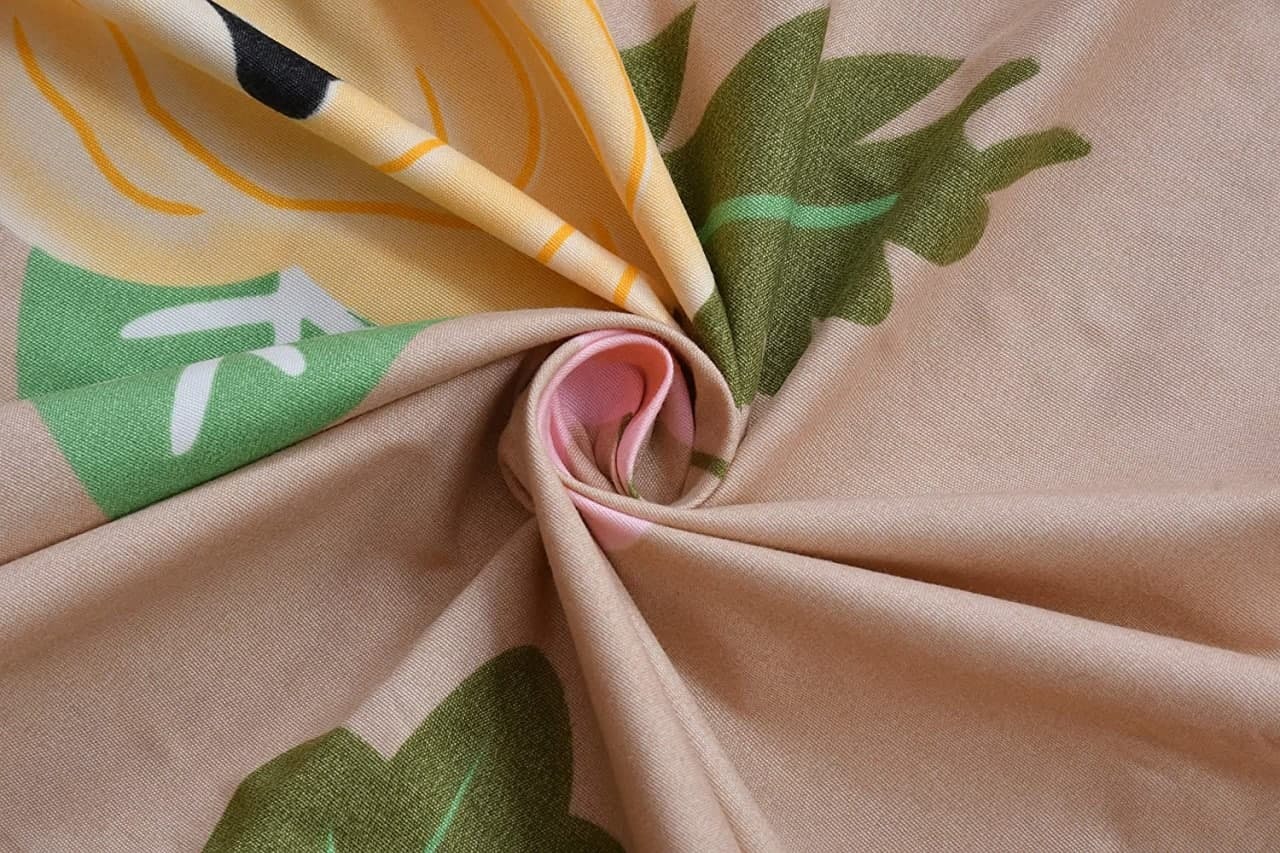Micro Fabric Soft Diwan Set - 100% Cotton, 20x30 Inches Pillowcase, Beige Color | Washable, Printed Design, 725 Grams Weight