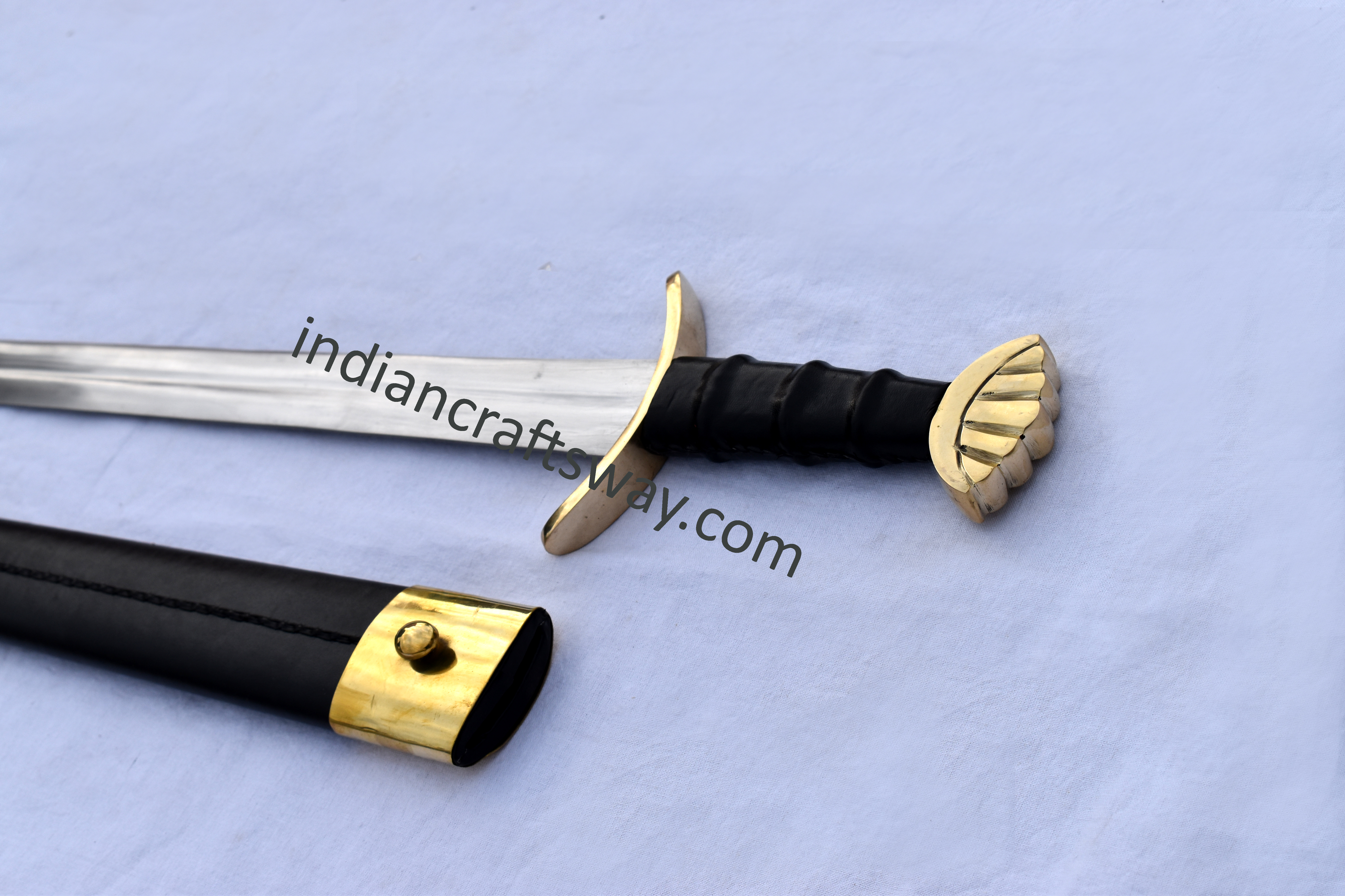 Viking Sword With Brass Pommel - Length: Blade Length : 30.8 Inches Handle Length : 6.7 Inches Inch (In)