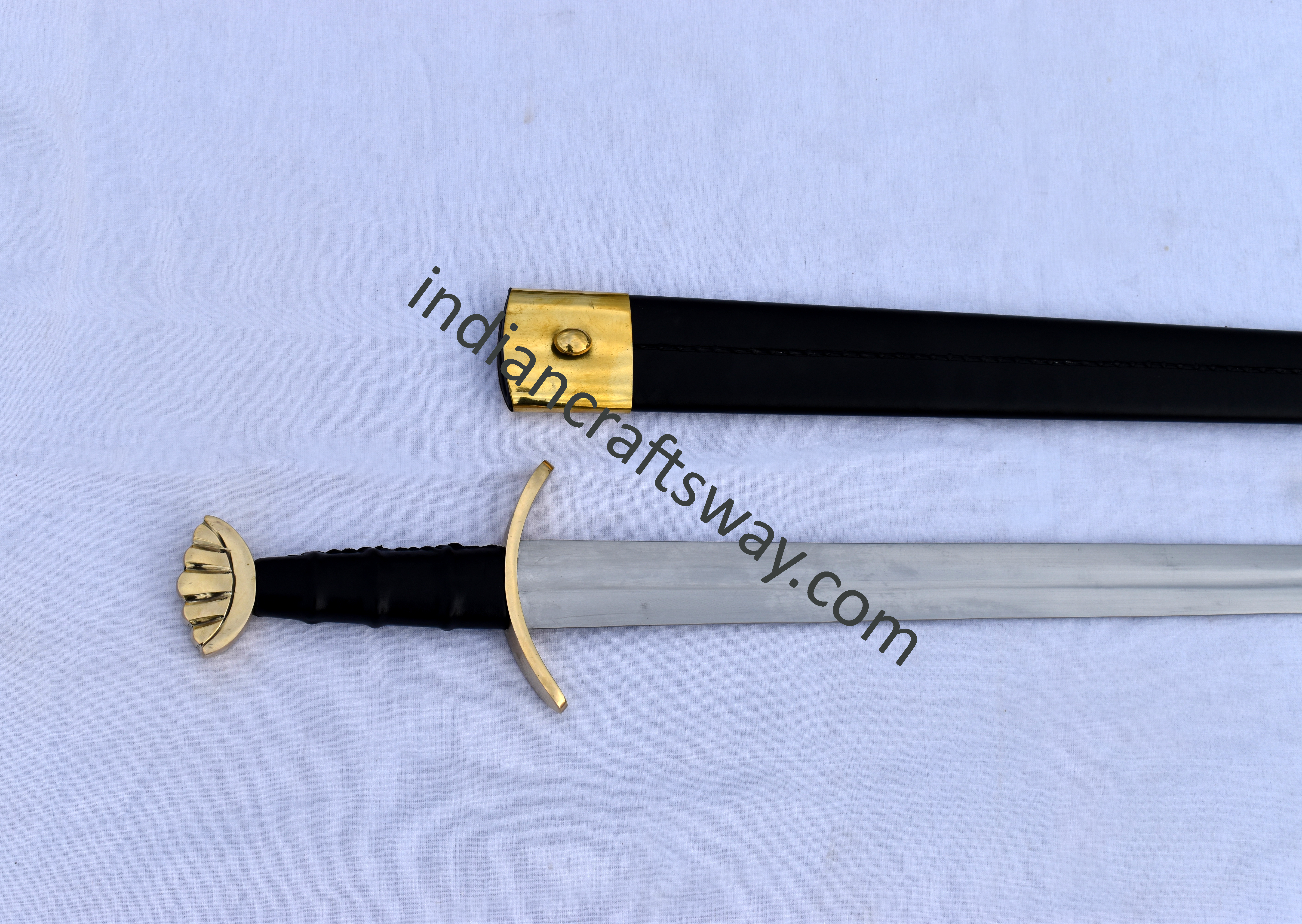 Viking Sword With Brass Pommel - Length: Blade Length : 30.8 Inches Handle Length : 6.7 Inches Inch (In)