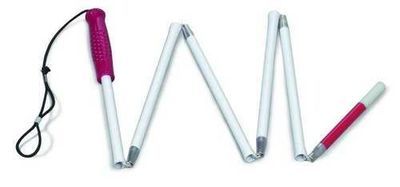 Folding Walking Stick - Aluminum, 33 Inches, Pink Color | 4-Section Design, Rubber Handle, 250 lbs Weight Capacity, Premium Quality