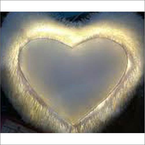 Heart Shape Blank LED Fur Sublimation Cushion - Fur Fabric, 16x16 Inches, Multi Color | Soft Touch, Personalizable with JPEG Photo