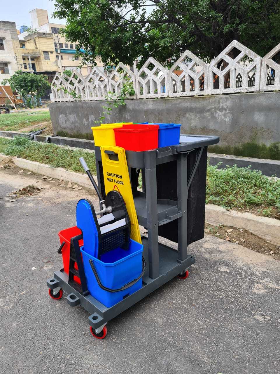 Multifunction Janitorial Cart By Kc Green Application: Cleaning