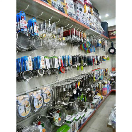 Center And Peg Hook Rack - Mild Steel, 7x3 Feet | Adjustable Installation, Long Lasting, Color Coated Finish