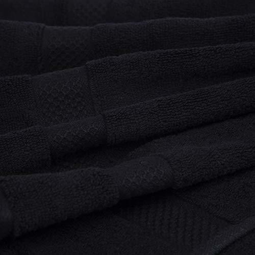 Divine Overseas Opulence Hand Towel Set - 100% Cotton, Regular Size S/m & L/xl, Black | Ultra Soft, Quick Dry, Water Absorbent