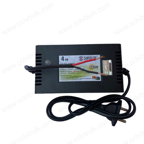 Black Cctv Smps 4Ch Wire Out