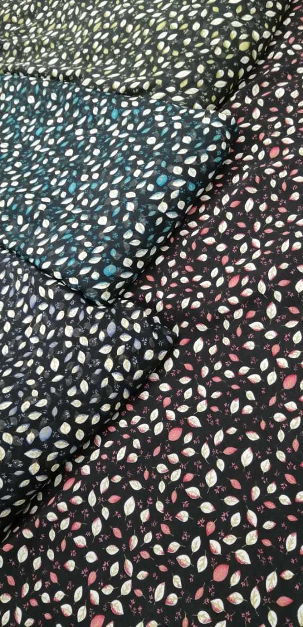 Digital Printed Fabric - Big Width Georgette Print , Exceptionally Soft And Lightweight In Various Colors, Customized Length As Per Requirements