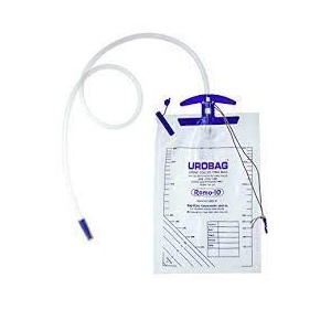 Urine Bag - Plastic, 2000 ML Size with 1 Meter Long Tube, Transparent Color | Disposable Medical Device, Wall Mounted, Manual Use