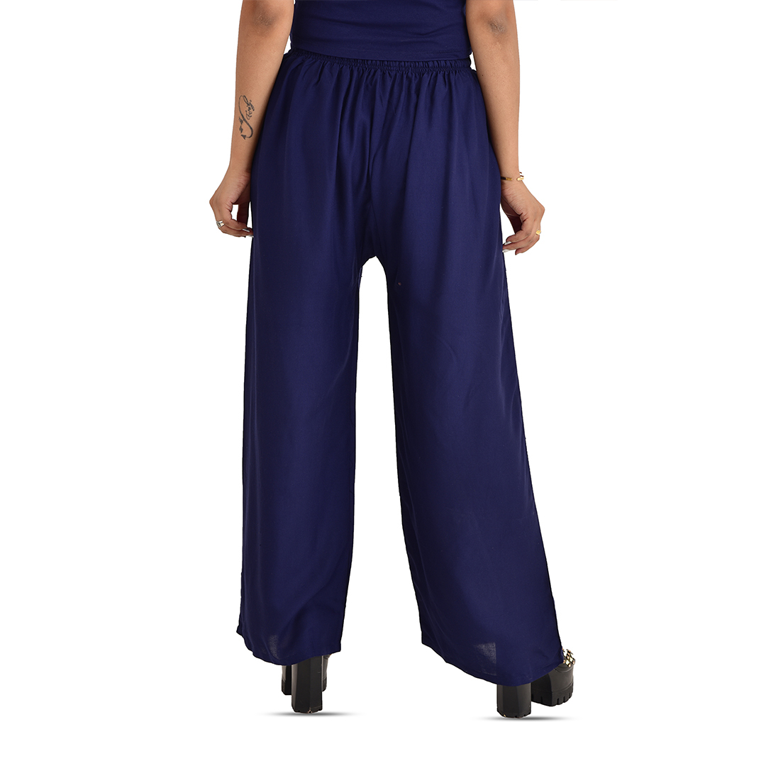 Indian Umiko Women's Rayon Flared Solid Color Plain Palazzo
