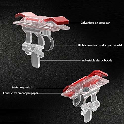 M7 Mobile Gaming Trigger For Pubg - Abs Material, Red Color | Metal Trigger With Glass Effect, Six Finger Linkage, Secure Buckled Grip