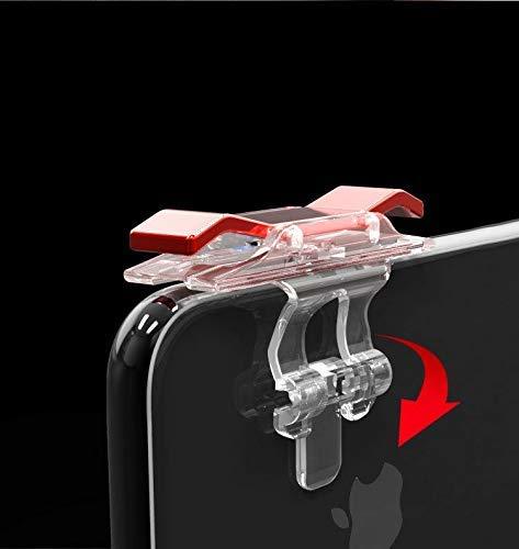 M7 Mobile Gaming Trigger For Pubg - Abs Material, Red Color | Metal Trigger With Glass Effect, Six Finger Linkage, Secure Buckled Grip