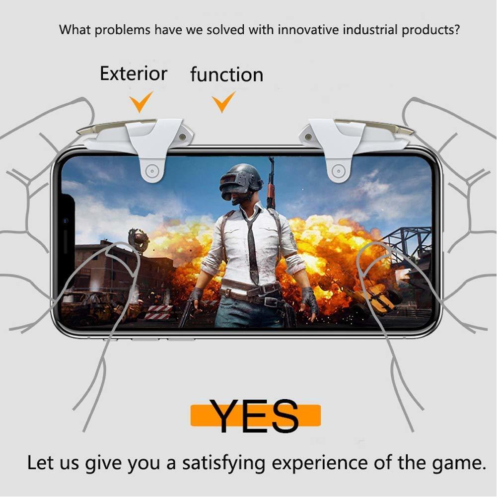 M9 Mobile Gaming Trigger For Pubg - Abs + Metal Body, Ivory White | Flexible Installation, No Obstruction Of Screen, Enhanced Game Sensitivity