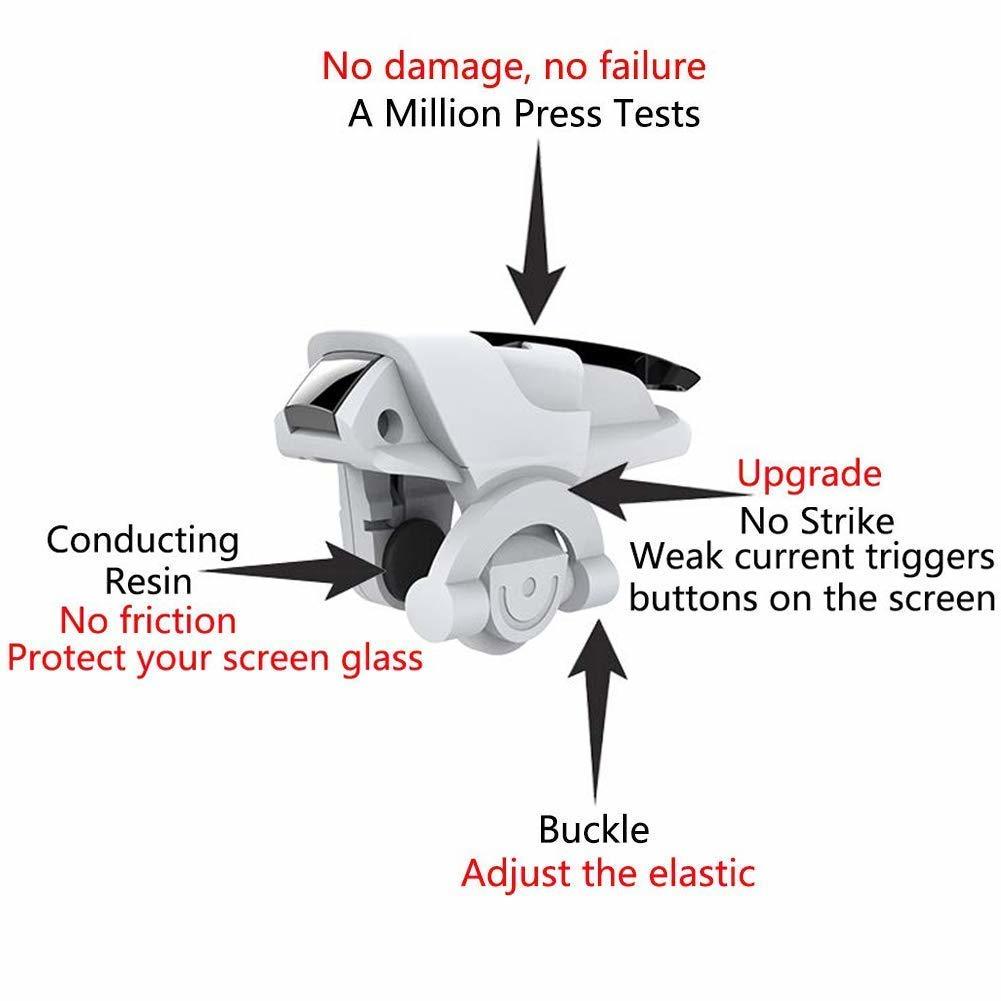 M9 Mobile Gaming Trigger For Pubg - Abs + Metal Body, Ivory White | Flexible Installation, No Obstruction Of Screen, Enhanced Game Sensitivity