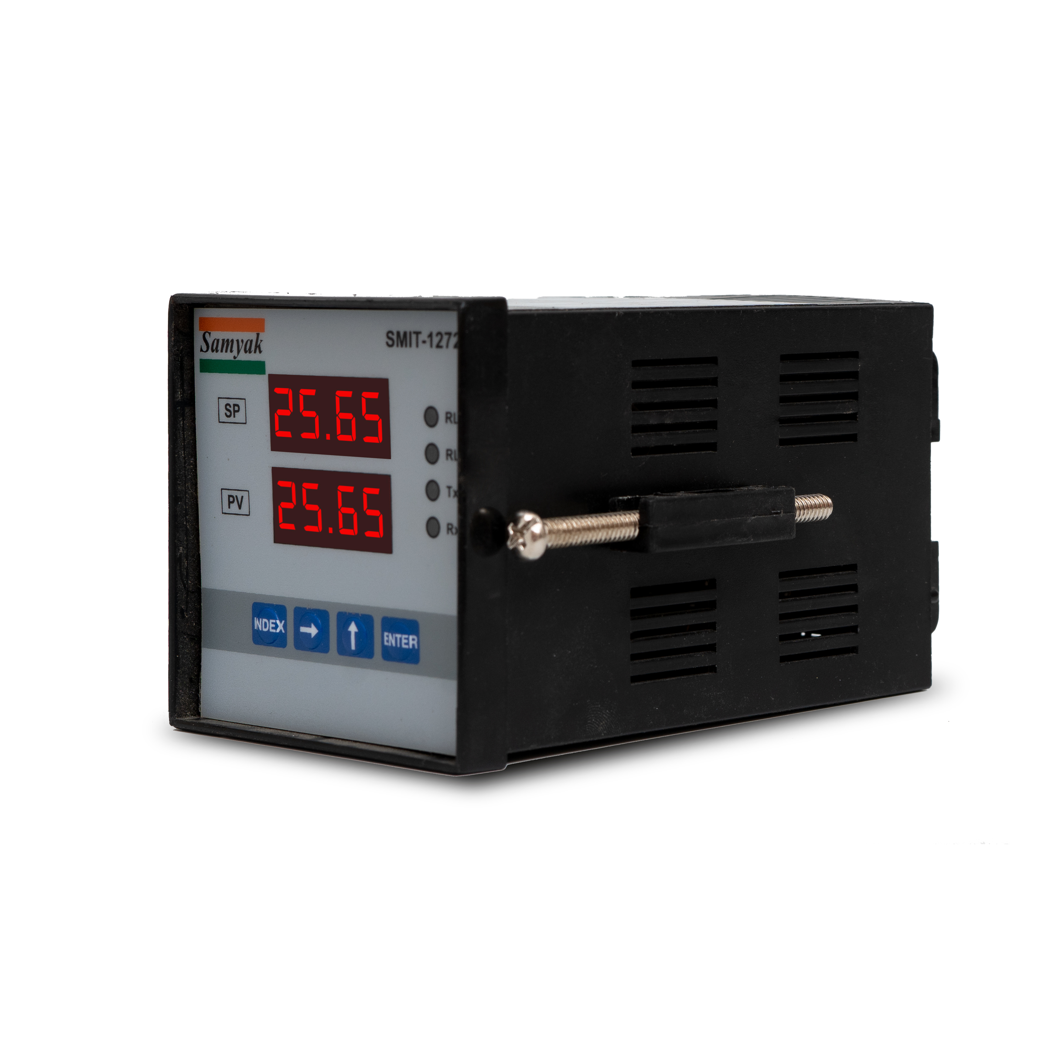 Process Indicator - Plastic Enclosure, 72x72x110 Mm | Dual 4-digit Red Led Display, Pulse/analog Input, Modbus Rs232/rs485, Din Rail Mounted