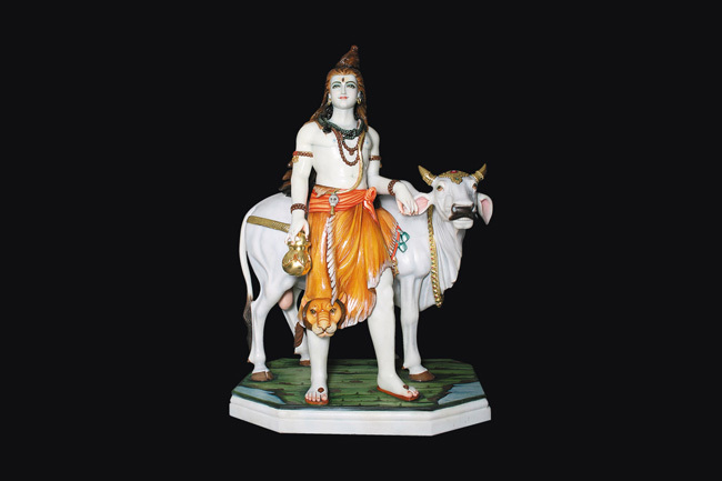 Polishing Marble White Shiva Statue