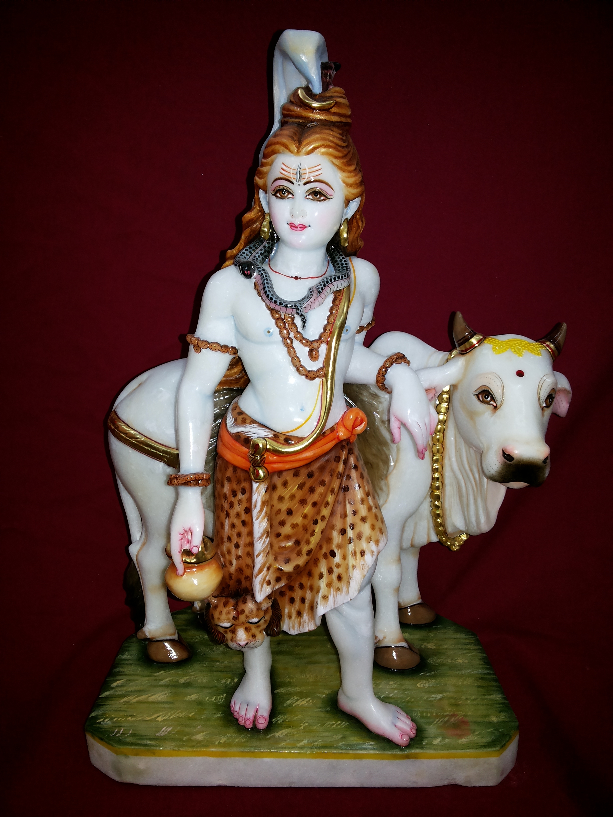 Polishing Marble White Shiva Statue