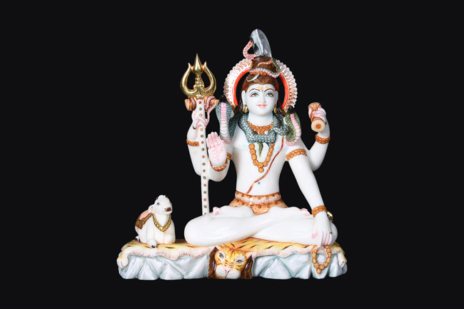 Polishing Marble White Shiva Statue