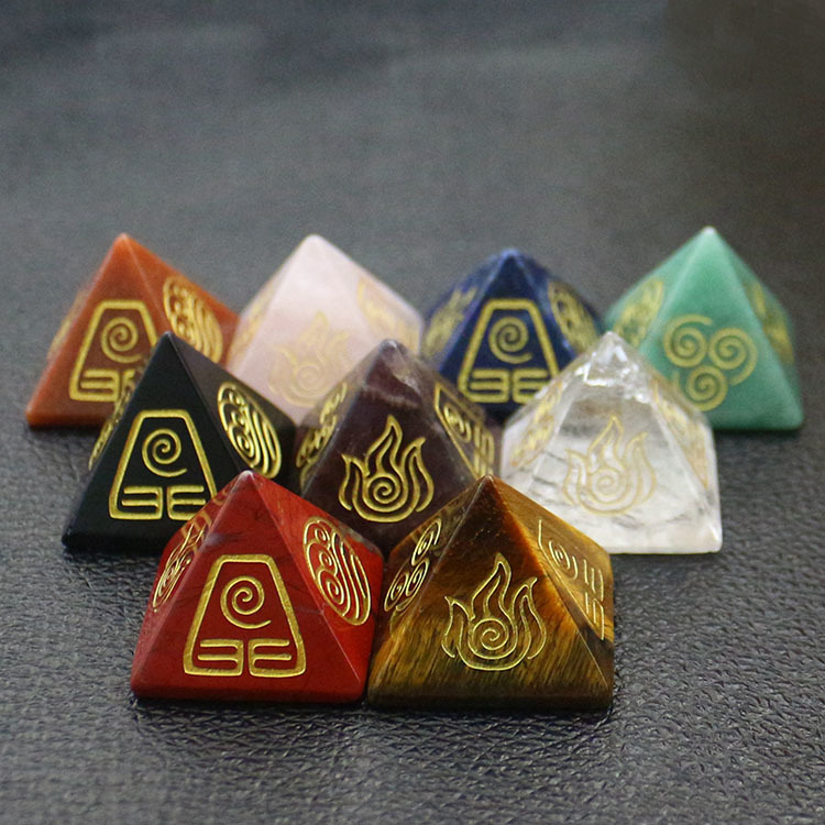 Quartz Green Aventurine Pyramid Set
