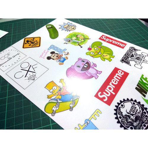 Vinyl Stickers - Customized Sizes, White Color, Vinyl Material, Solvent Adhesive, Custom Shapes for Product Labeling