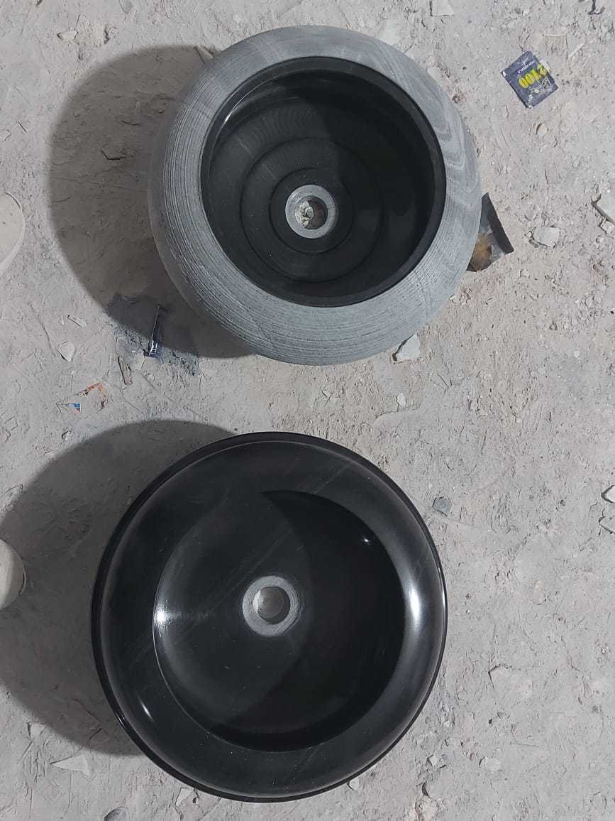 Marble Wash Basin - 16x16x30 Inches | White Polished Round Pedestal Design, 30 Kg Weight