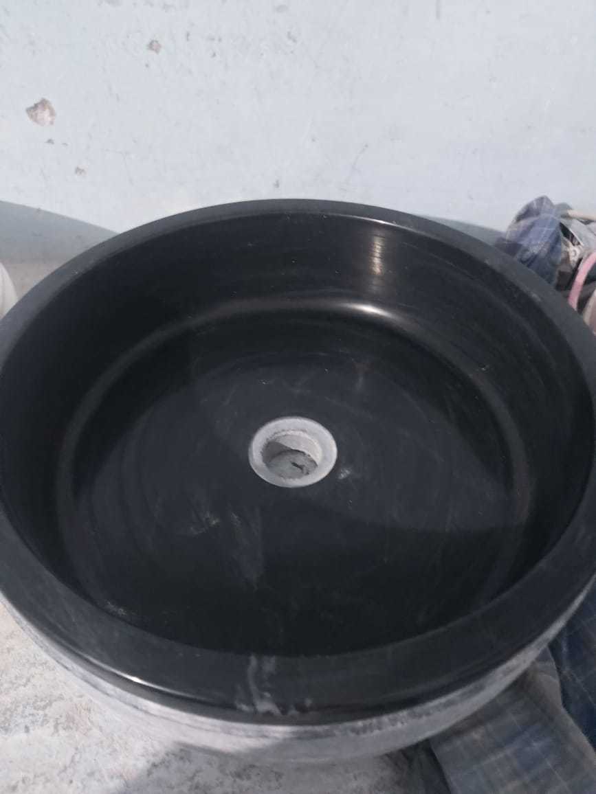 Marble Wash Basin - 16x16x30 Inches | White Polished Round Pedestal Design, 30 Kg Weight