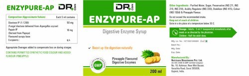 Digestive Enzyme Syrup - 50mg Diastase & 10mg Papain Per 5ml | Promotes Digestion, Flavored With Pineapple, Supports Digestive Health