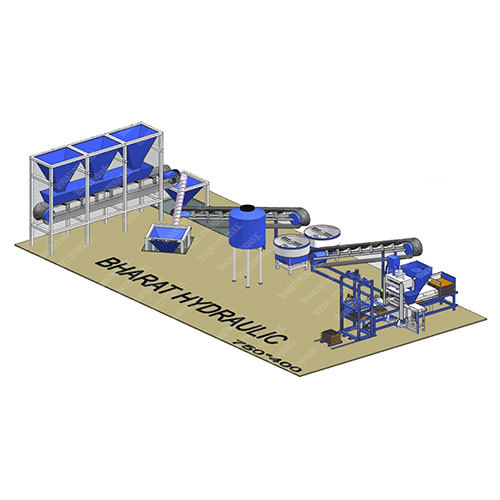 ब्लू फुली ऑटोमैटिक मल्टी ब्रिक एंड ब्लॉक मेकिंग मशीन