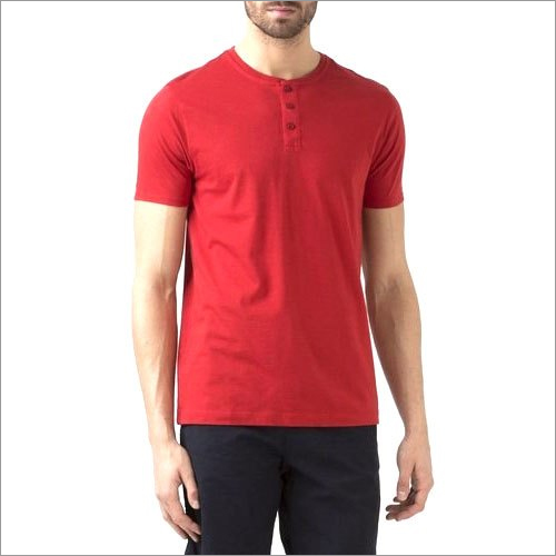 Mens Plain Cotton T-Shirt - Cotton Fabric, Size [S, M, L, XL], Red Color, O-Neck Collar, Half Sleeve Style | Eye-Catching Color and Alluring Design