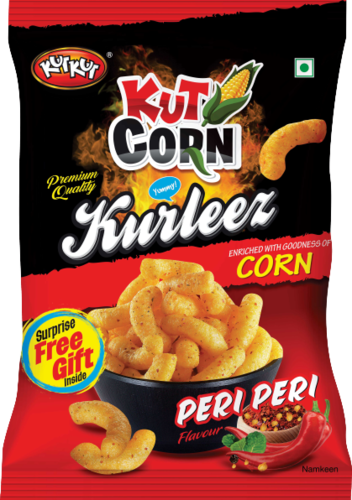 इसमें अतिरिक्त फ्लेवर (प्राकृतिक और प्राकृतिक रूप से समान स्वाद देने वाले पदार्थ) शामिल हैं कुट कॉर्न कुर्लीज पेरी पेरी