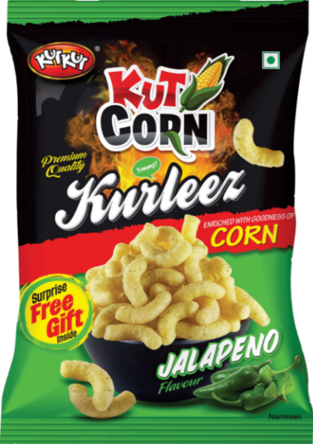 खाने के लिए तैयार कूट कॉर्न कुर्लीज़ जलापेनो