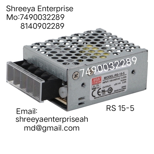 Meanwell AC/DC Enclosed Switching SMPS RS-15-5 - 5V, 3A, 15W | Universal Input Voltage 115/230VAC, Automation Industry Usage, 1-Year Warranty