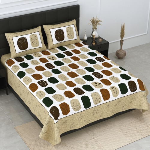 हैंड ब्लॉक प्रिंटेड बेड कवर