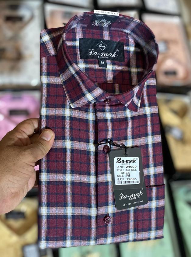 Mens Cotton Check Shirts - Premium Cotton Fabric M L Xl Xxl Sizes Classic Collar Full Sleeve 10 Colors Washable