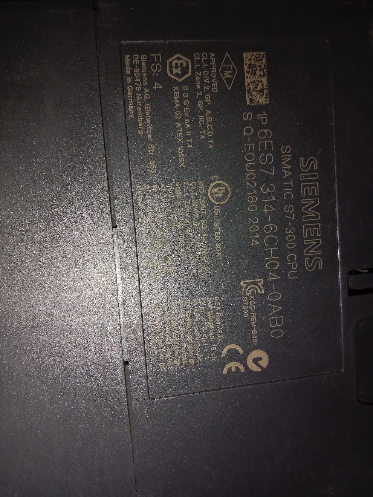 Siemens Cpu Module 6es7 314-6ch0-0ab0
