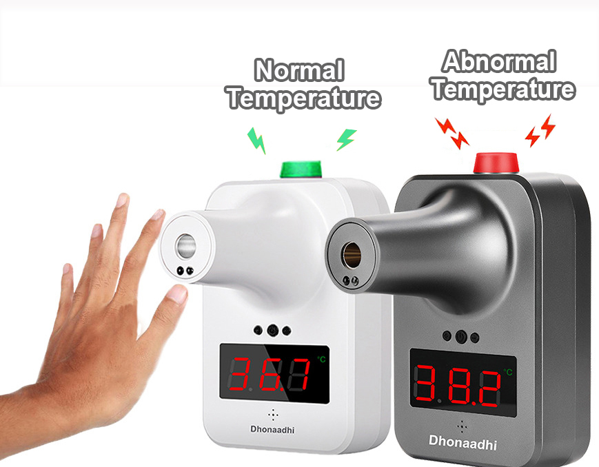 Wall Mounted Infrared Thermometer - Plastic, 170x115x140 Mm, White | 0.5 Sec Response Time, Contactless Operation, Usb/battery Power Supply 