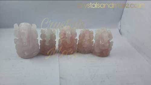 गुलाब क्वार्ट्ज गणेश