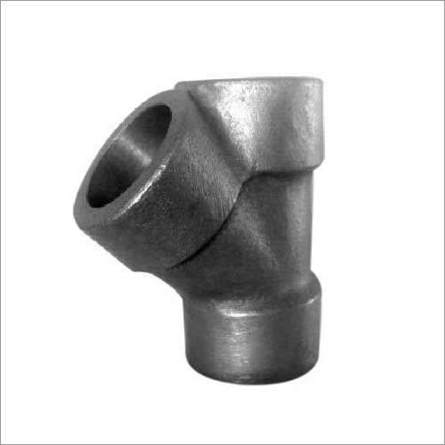 Socket Weld Lateral Tee - Stainless Steel, 45 Degree Angle Side Outlet, Silver Finish | Custom Packaging Available
