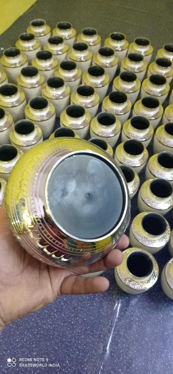 Brass Nickel Plated Full Engraved Brass Odyssey Cremation Urn