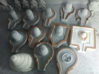 Washable Multicolor Marble Shivling Statue