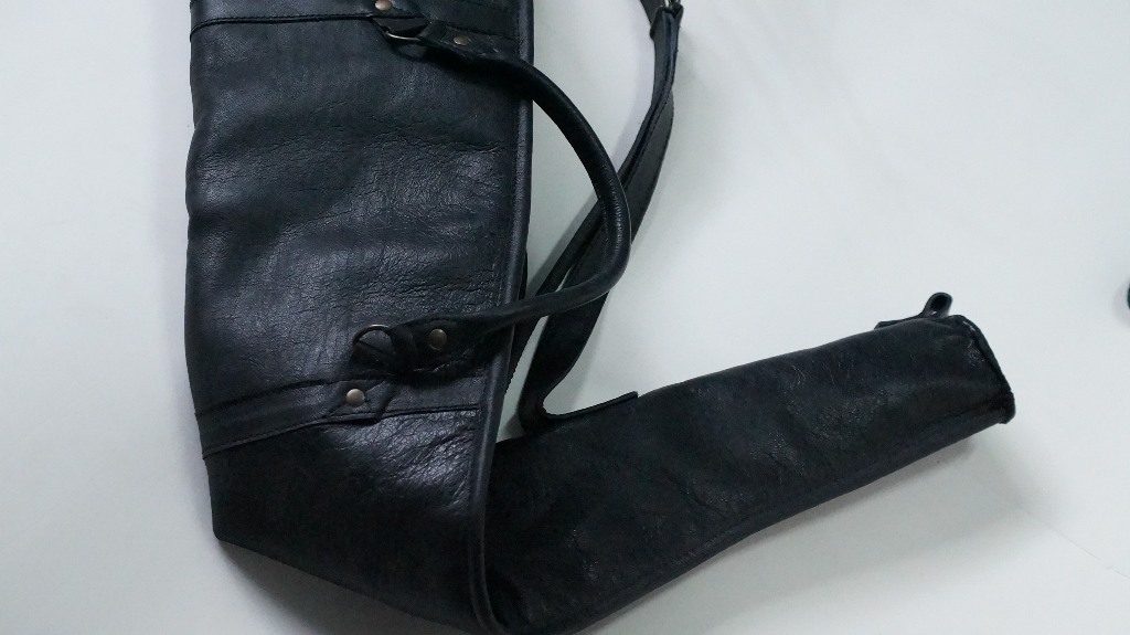 Black Leather Gun Cover 130cm Fur Lined - Color: Brown