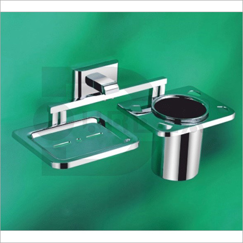 टंबलर होल्डर के साथ साबुन डिश