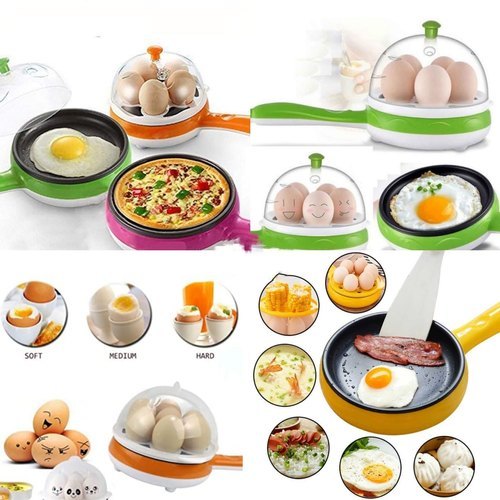 Electric Egg Boiler And Steamer Cum Omelette Frying Pan(Assorted) (Color May Vary)