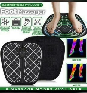 Electric Foot Massager (Muscle Stimulation) - Black, 10 x 10 x 10 cm | Improve Blood Circulation, Reduce Stress, Foldable Design