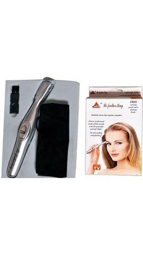 Eyebrow Hair Remover (Bi Feather King) - Plastic Construction | Painless Hair Removal Anytime, Anywhere, Includes Travel Pouch & Cleaning Brush