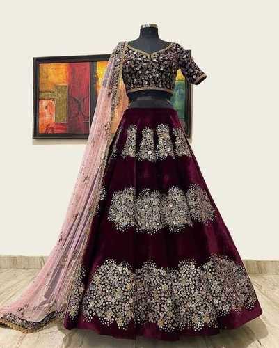 Designer Lehenga - Embroidered Elegance | Short Sleeves, Modern Fit, Available in Custom Sizes from XXS to XXXL