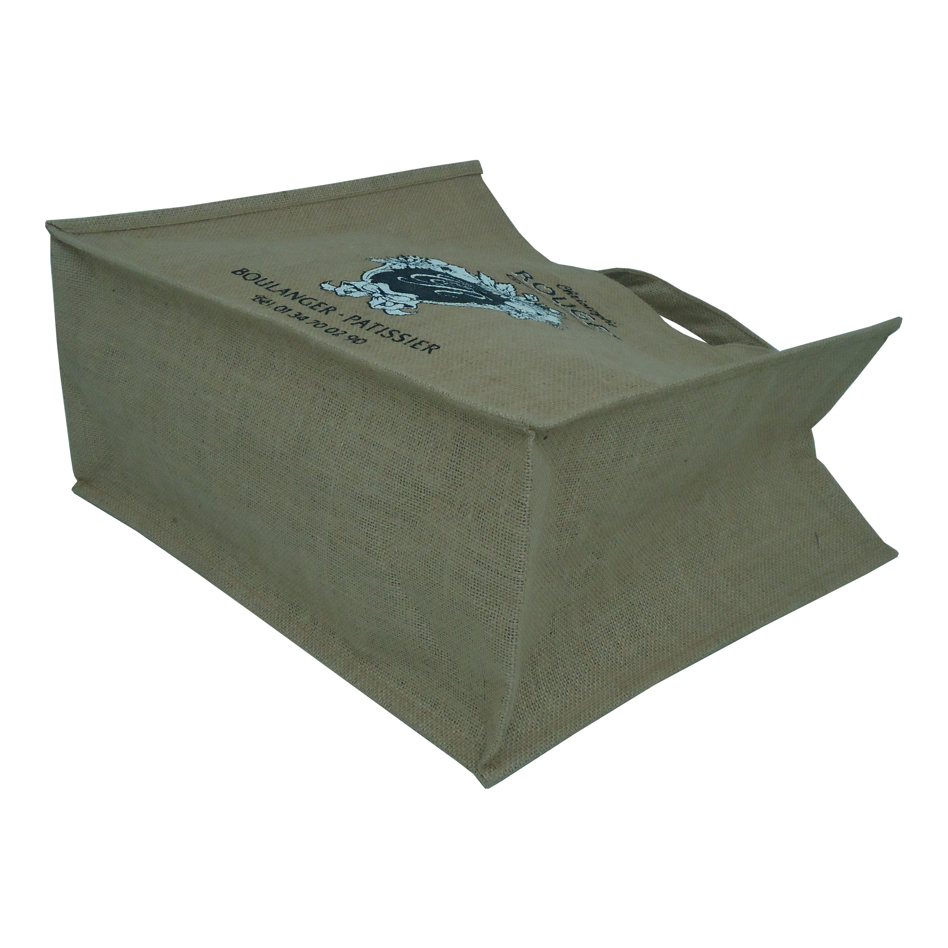 Customized Pp Laminated Jute Tote Bag With Jute Handle
